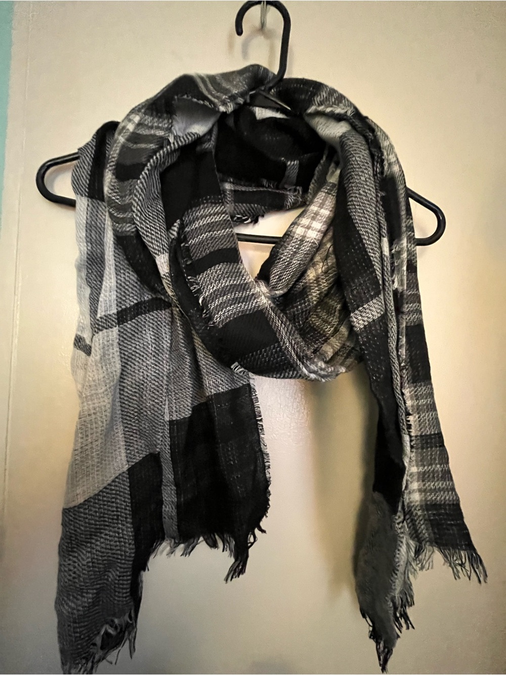 torrid Black & Gray Plaid Lightweight Scarf